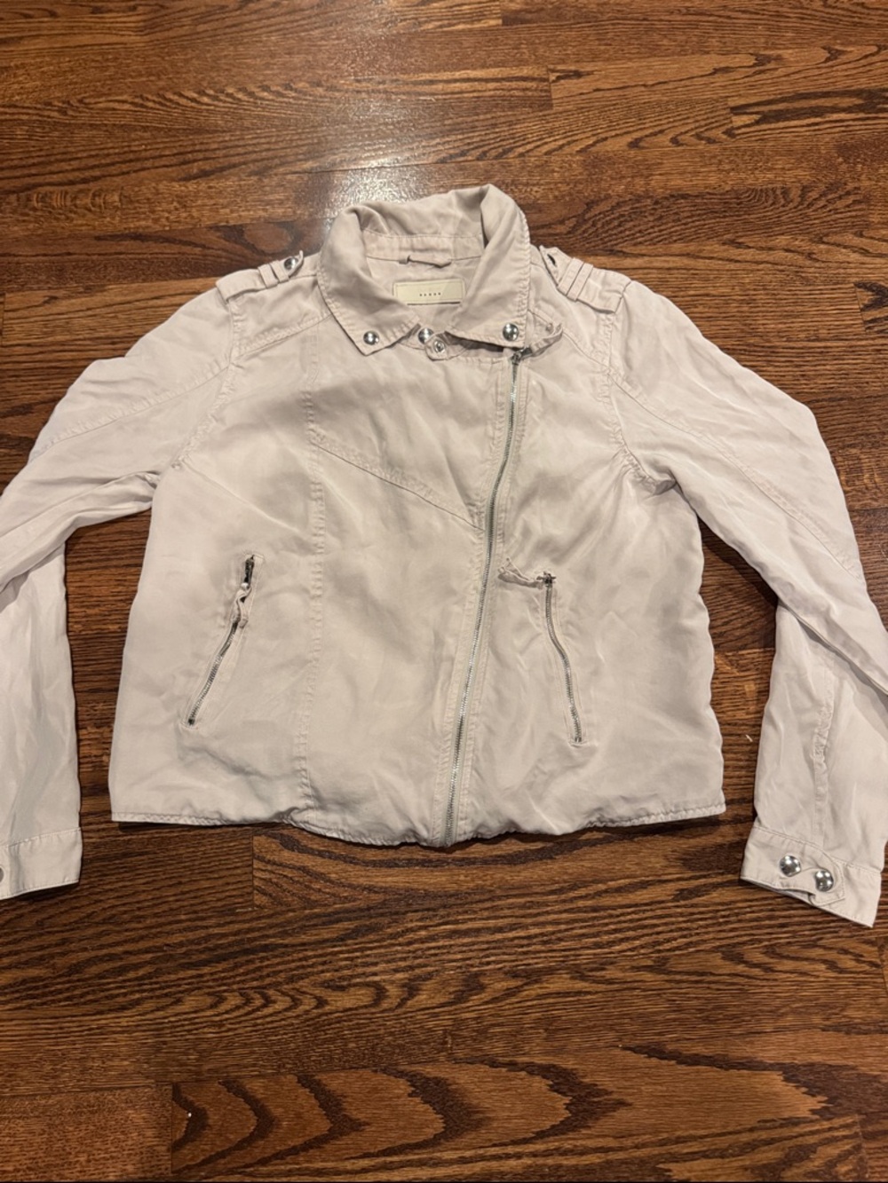 Blank NYC Lyocell Motocycle Jacket Size Medium in Stone
